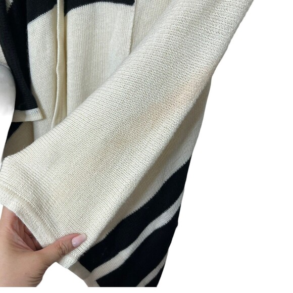 Brochu Walker Colorblock Poncho Cape Ivory Black Women’s One Size Wool Blend - Picture 11 of 11